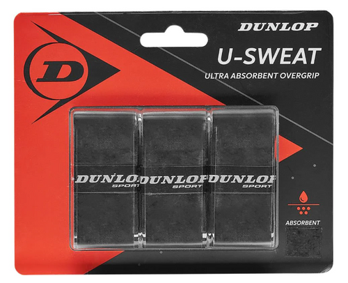 Dunlop U-Sweat Overgrip 3 Pack Black