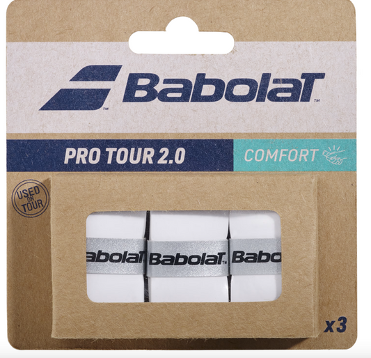 Babolat Pro Tour 2.0 Overgrip 3 pack White