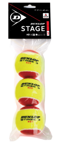Dunlop Stage 3 Red Dot (3 pack)