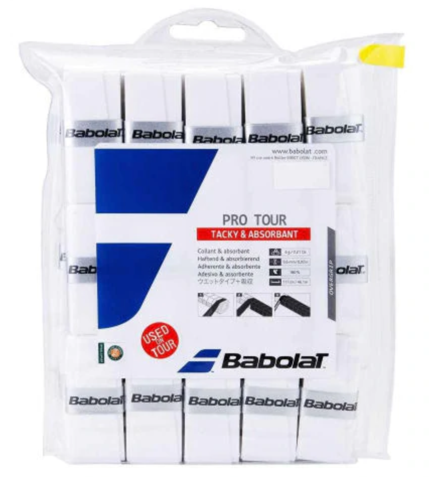Babolat Pro Tour Overgrip 30 Pack (White)